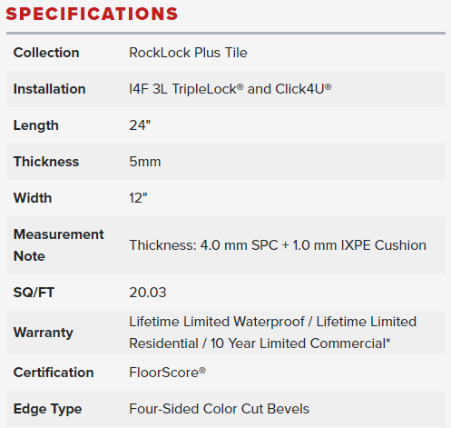 Rock Lock Plus Tile
